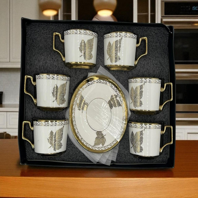 Everyday Elegance Cup & Saucer Set – 12 Pcs | Classic Porcelain Tea & Coffee Serveware
