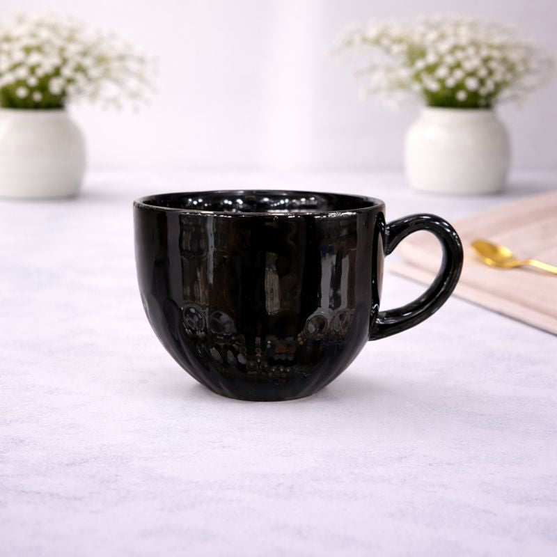 Classic Black Ceramic Coffee Mug – Gloss Finish Everyday Tea & Coffee Cup