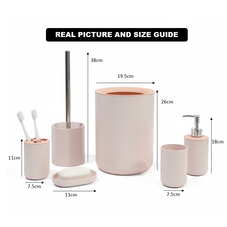 Circular Style Bathroom Essentials Set (6-Piece)
