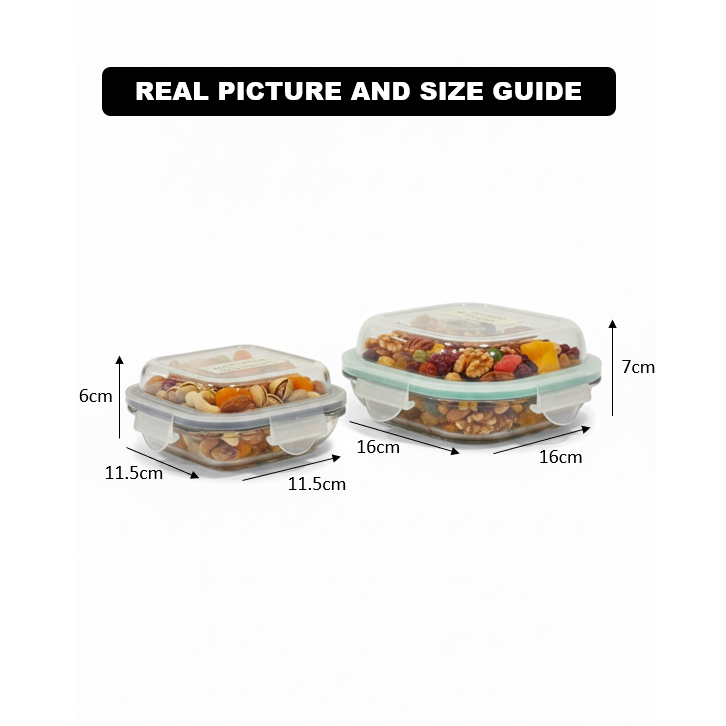 ServeNStore Square Glass Containers with Lids by Limon