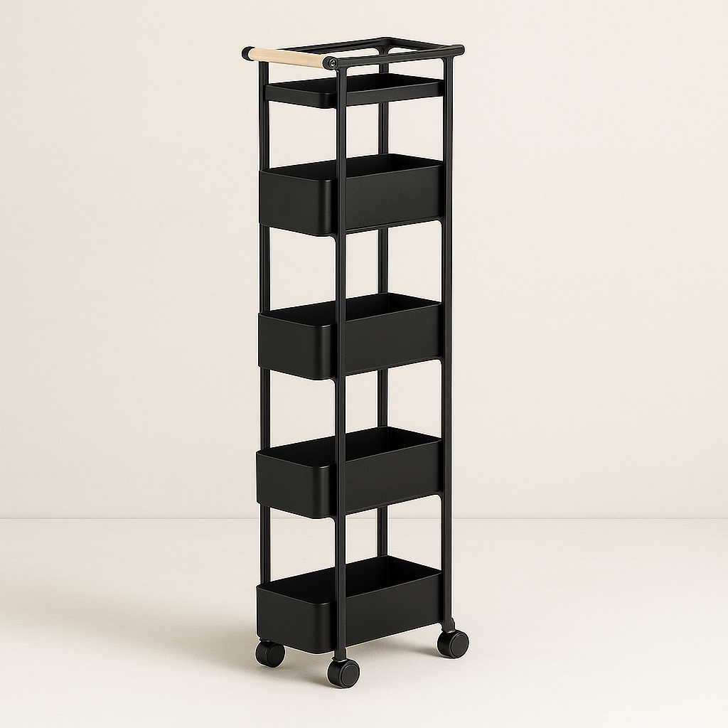 Binca 5 Tier Utility Trolley - Black