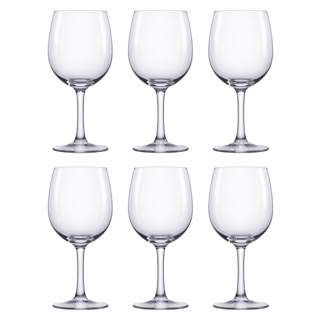 6-Piece Elegant Stem Glass Set – Classic Clear Glassware