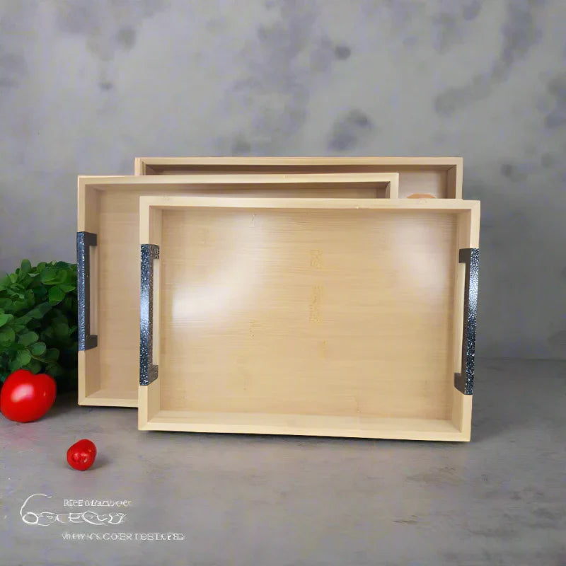 3 Piece Multipurpose Bamboo Tray Set