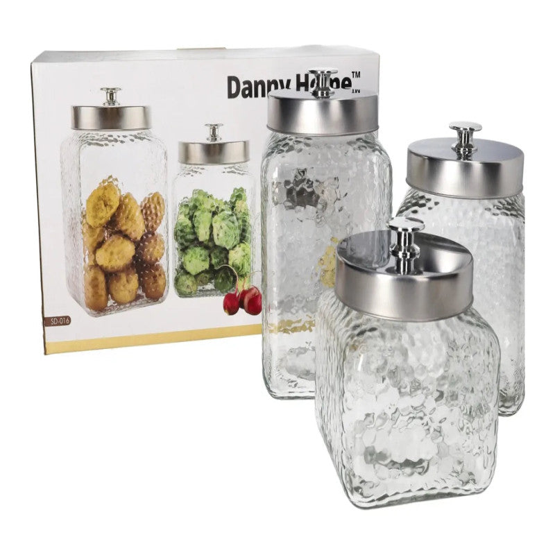 Glass Storage Pickle Jar 3pcs