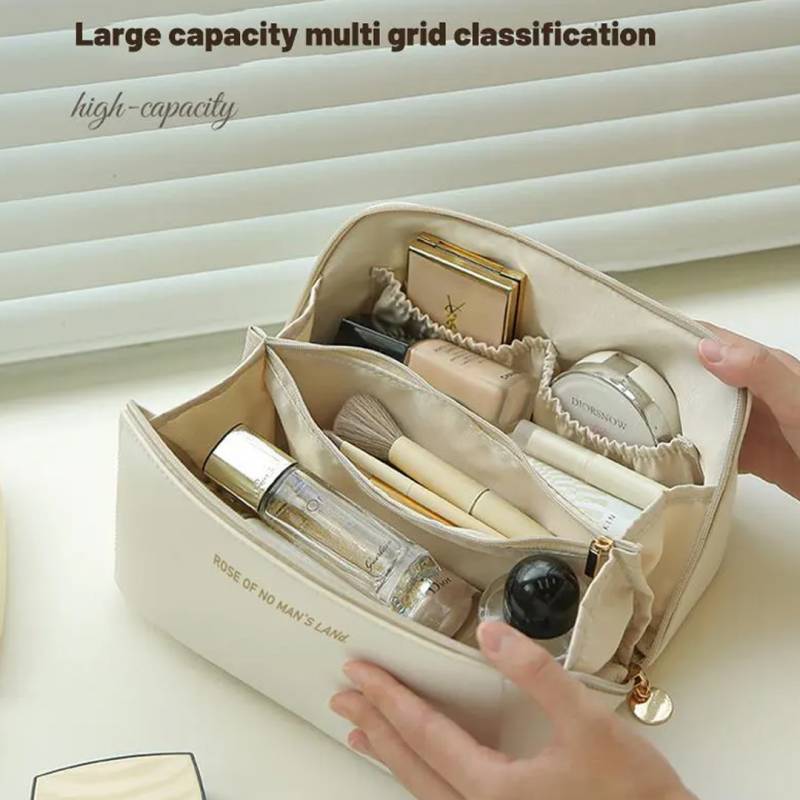 Leather Makeup Organizer Bag