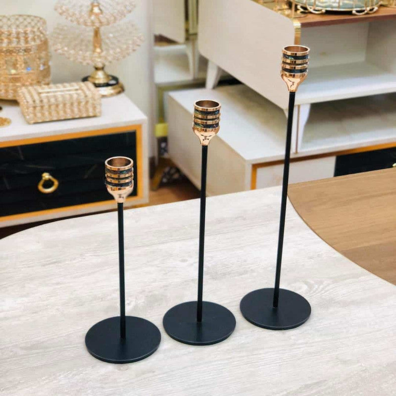 3pcs Metal Taper Candlesticks | Home Décor