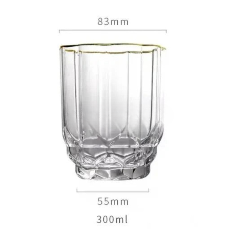 Diamond Shape Water Glass Set – Set of 6 | Elegant Glassware at Adornia.pk