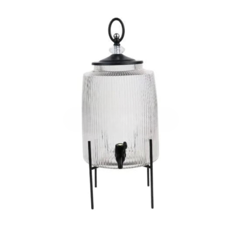 Premium Glass Juice Dispenser with Black Base – Elegant and Functional | Adornia.pk