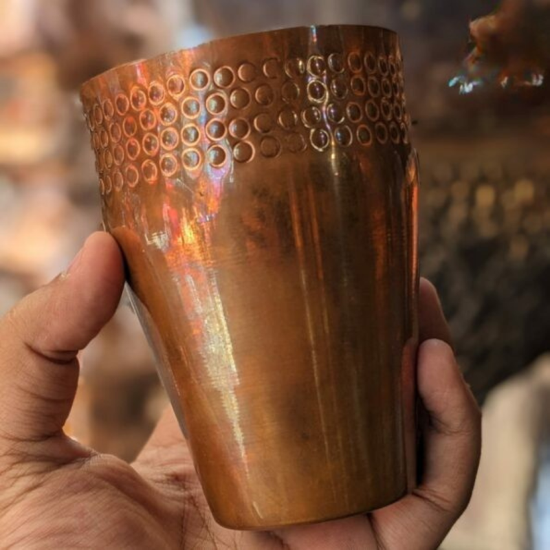 Hammered Copper Tumbler Glass – 100% Pure Copper Drinkware for Healthy Living