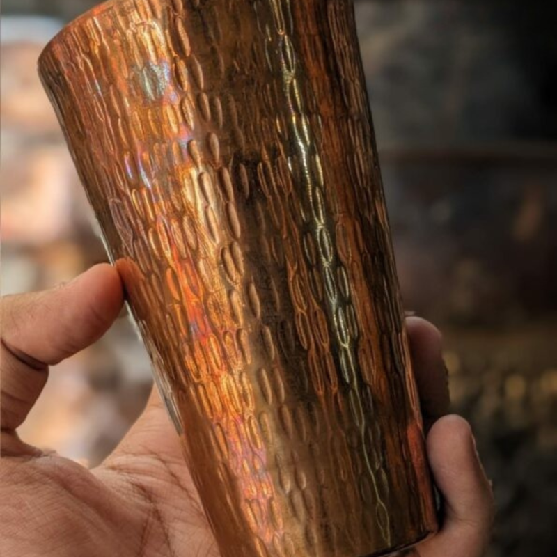 Pure Hammerd Copper Glass Tumbler