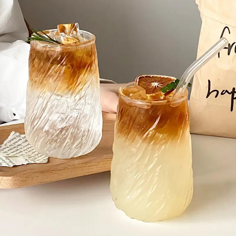 Buy Frozen Ice Design Glass Cup – Transparent Tea & Coffee Mug – Elegant Gift Mug Pakistan