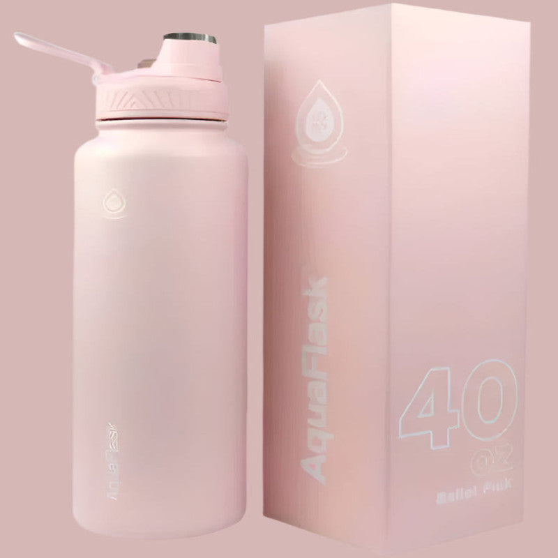 AquaFlask Bottle 40oz – Ballet Pink | Elegant Insulated Flask for Hot & Cold Beverages