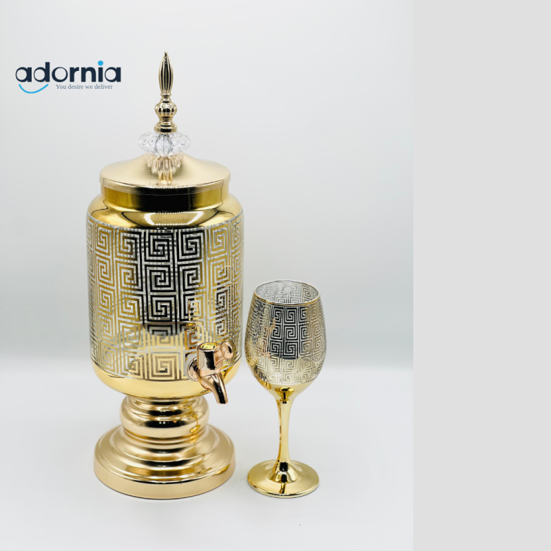 7PCS Round Water Dispenser Set – Multi-Container Beverage Dispenser with Stand