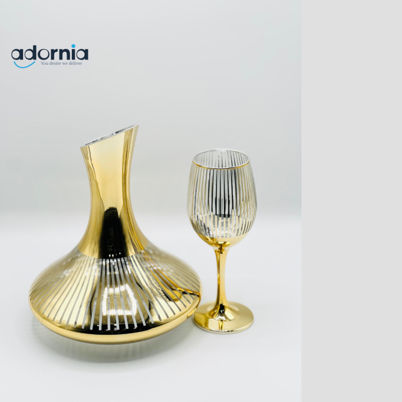 7PCS Glass Water Decanter Set – Elegant Beverage Serving Set for Home & Events in Pakistan