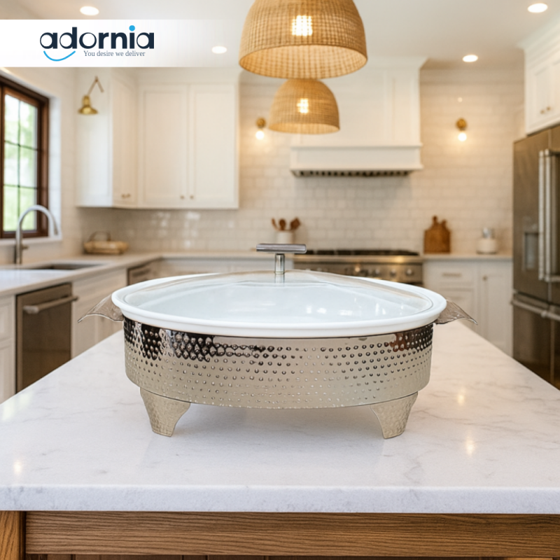 OVAL CASSEROLE BUFFET SET FOR LUXURY DINNING & PARTIES - 14.5