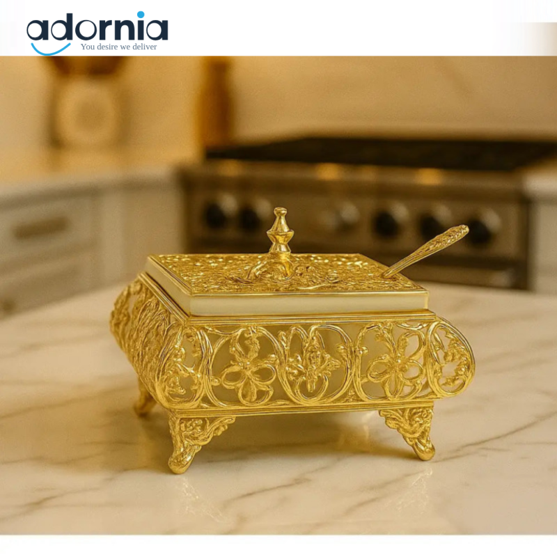 Imperial Gold Sugar Server with Spoon