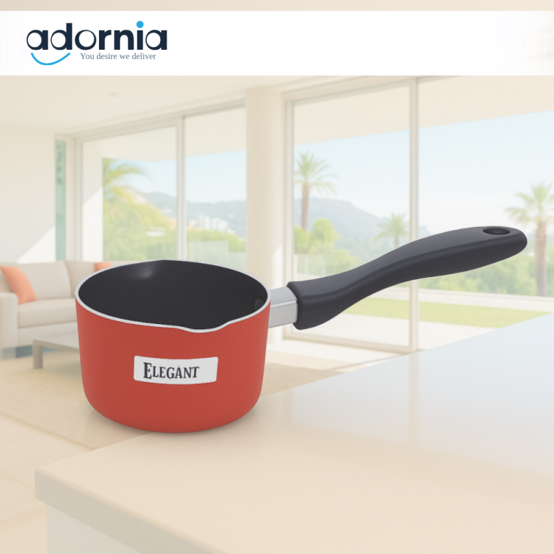 NON-STICK MILKPAN WITH POURING SPOUT – HEAT-RESISTANT HANDLE – EASY CLEAN – ELEGANT COOKWARE - 16CM