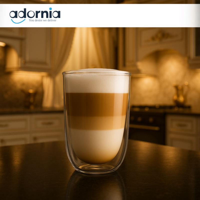 DOUBLE WALL GLASS COFFEE MUG 300ML – PREMIUM HEAT RESISTANT LATTE CUP