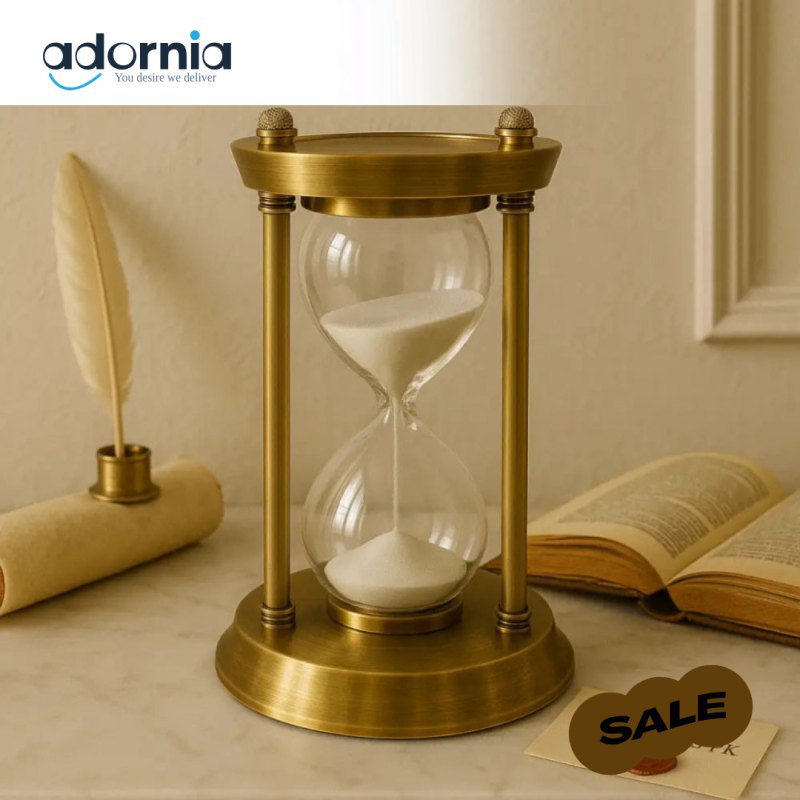Antique Brass Hourglass Timer – Elegant Vintage Desk & Home Décor