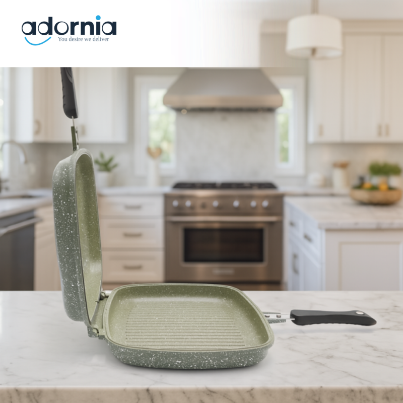 PRESTIGE ESSEN 32CM DOUBLE-SIDED NON-STICK GRILL PAN – FLIP & COOK WITH EASE