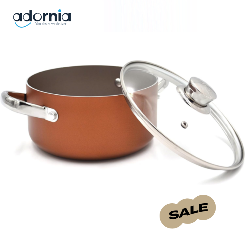 PRESTIGE ULTRA 26CM CASSEROLE 6.2L WITH GLASS LID & PAN HOLDER – NON-STICK COOKING POT