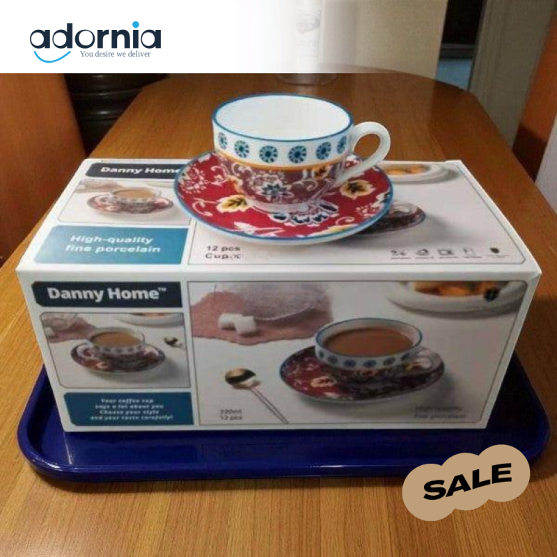 220ml Cup & Saucer – SF16-08 | Elegant Porcelain Tea & Coffee Set