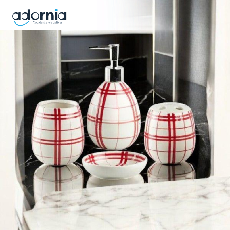 4Pieces Bath Set Red
