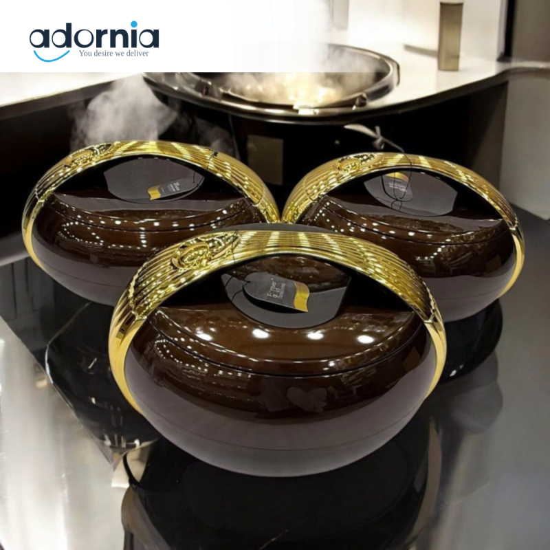 Forever Gold 3 Pieces Plastic Hot Pot Set Brown - ZFA