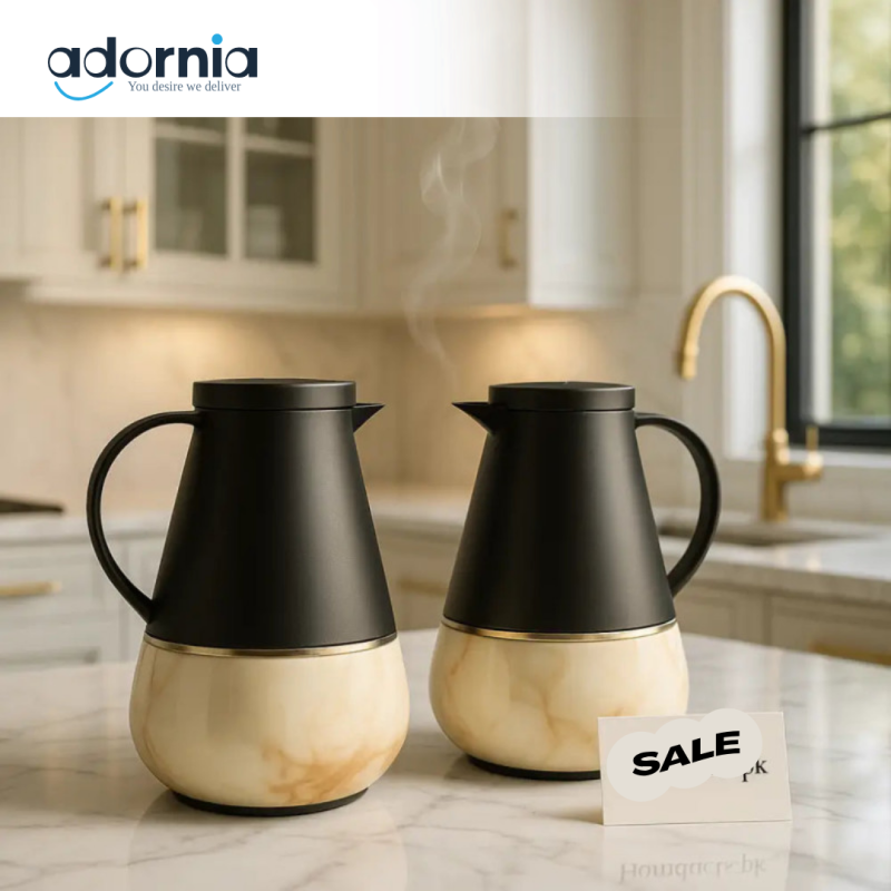 Tesla Marble Insulated Flask – 1L Premium Hot & Cold Thermos (1 Pc)