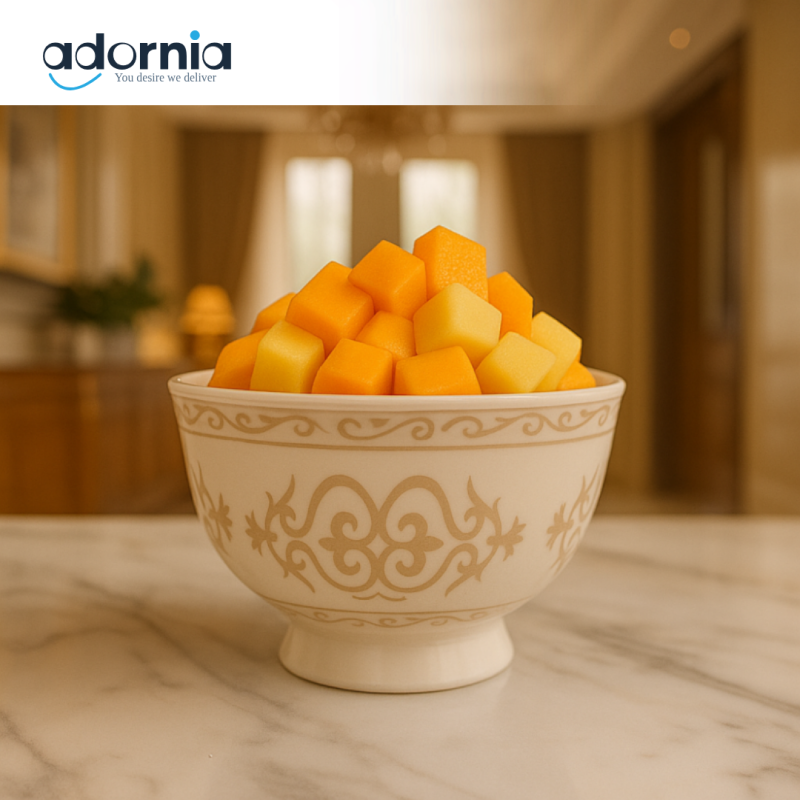 LUXURY 6 PIECE CERAMIC BOWL SET – ELEGANT DINING TABLE DECOR - WHITE ZQ-139-W