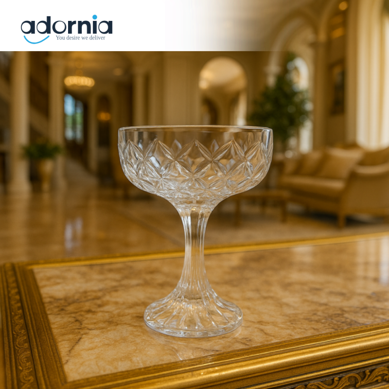 LUXURY CRYSTAL 6 PIECE ICE CREAM BOWL 220ML – ELEGANT DESSERT SERVING GLASS - F230-3C