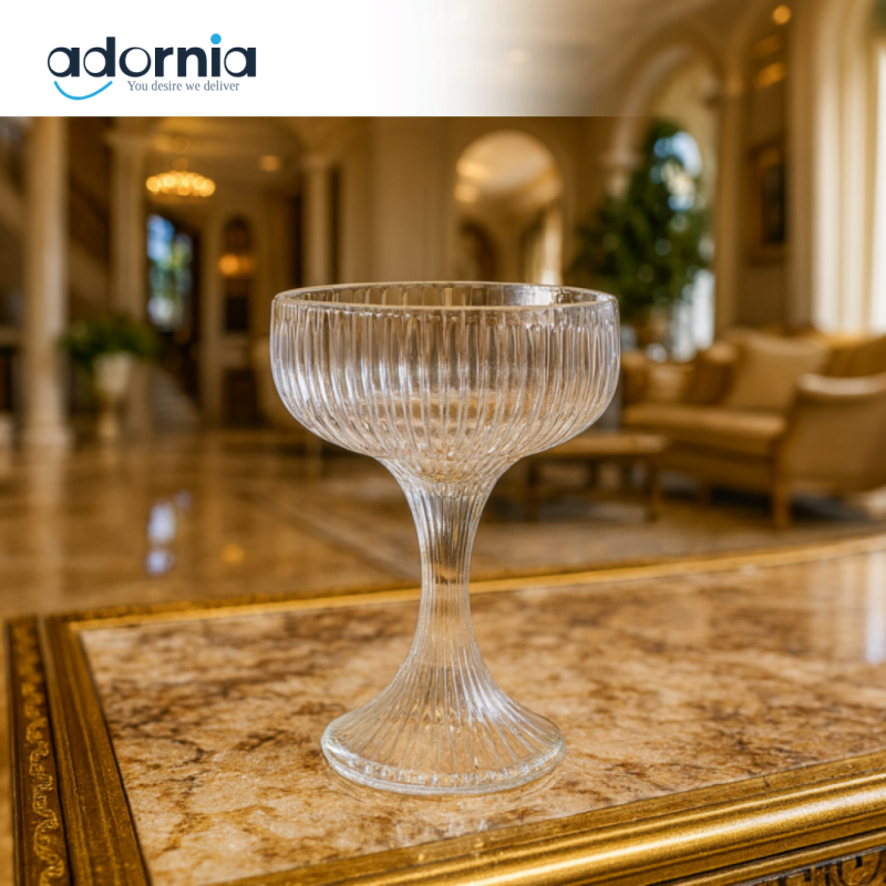 LUXURY CRYSTAL 6 PIECE ICE CREAM BOWL 220ML – ELEGANT DESSERT SERVING GLASS - F228-3B