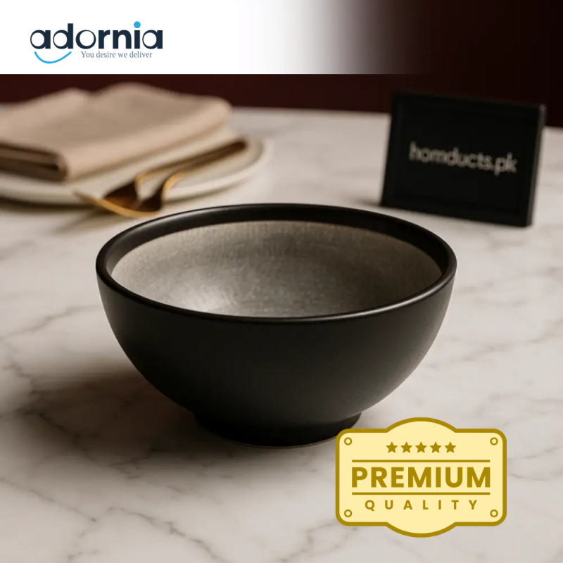 Premium Matte Black Ceramic Soup Bowl – Modern Minimalist Tableware