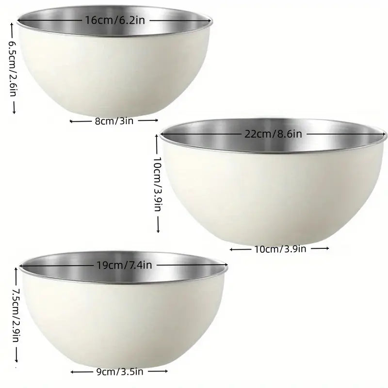 Stainless Steel Bowl – Multi-Purpose Mixing & Serving Bowl (Set of 3)