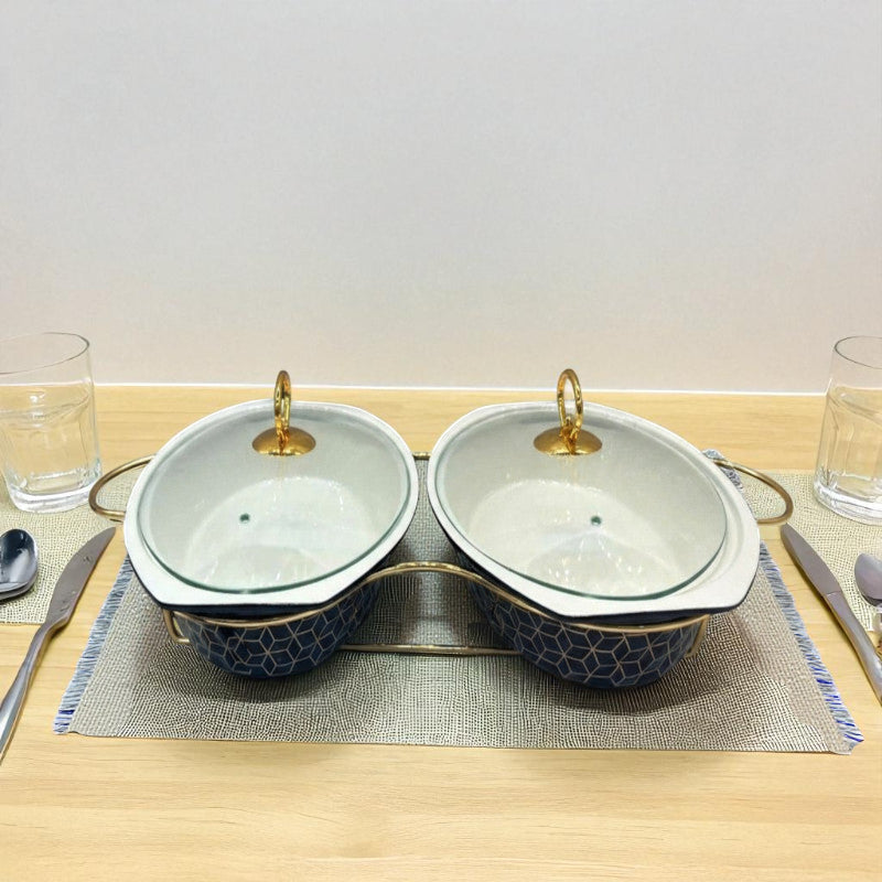 Elegant Twin Oval Chafing Dishes (12.5