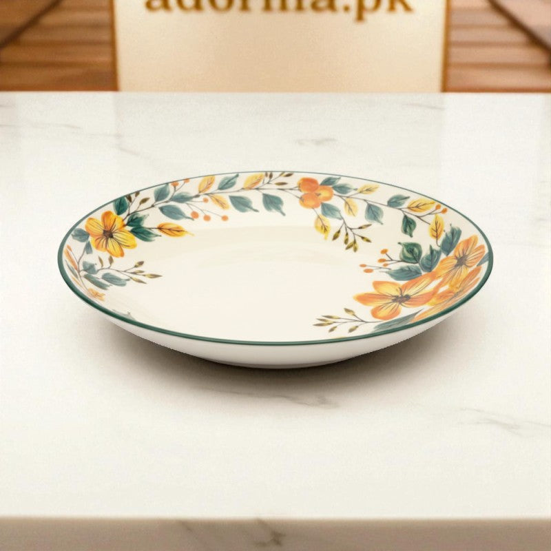 The Brilliant 8-Inch Soup Plate – Premium Porcelain Deep Plate for Soups & Pastas | Adornia.pk