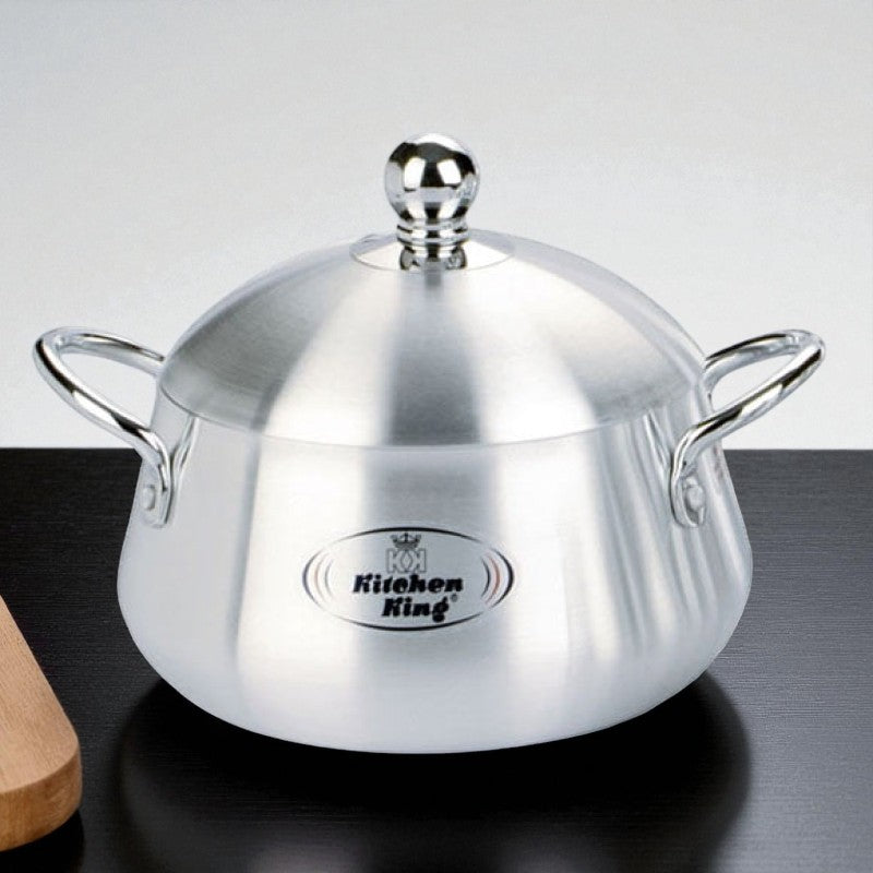 Kitchen King Julia Belly Pot with Lid – 16.6 Liter (34 cm) Premium Stainless Steel Stock Pot | Adornia.pk
