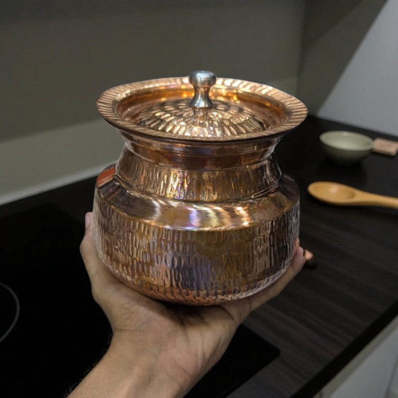 Cute Mini Copper Degh (Daig) – 500g Decorative Handcrafted Pot | Adornia.pk