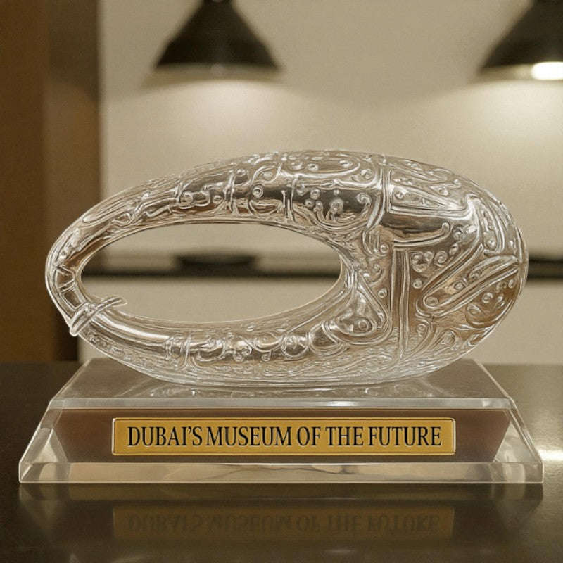 Crystal Base Metal Dubai Museum Showpiece – Luxury Home & Office Decor | Adornia.pk