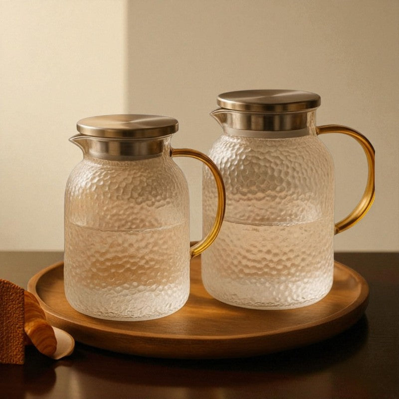 Luxury Textured Glass Pitcher – Elegant Drinkware for Home & Office | Adornia.pk