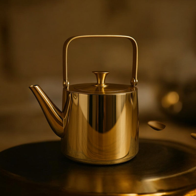 Premium Golden Stainless Steel Kettle – Luxury Tea & Coffee Pot with Handle | Adornia.pk