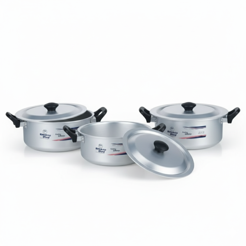 Kitchen King 4-Piece Premium Nonstick Pot Set – Durable Daily Cooking Cookware Collection | Adornia.pk