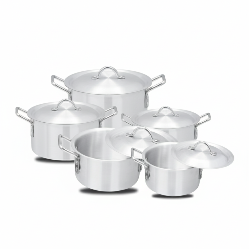 Kitchen King Super Durable 10-Piece Aluminium Cookware Set – Premium Nonstick Pots | Adornia.pk