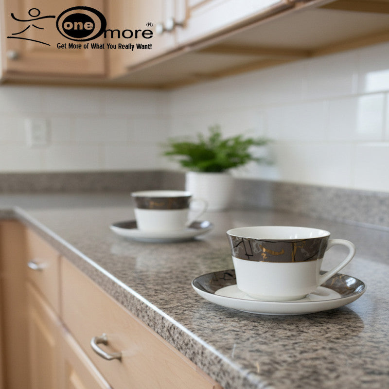 12-Piece Timeless Cup & Saucer Set – 6 Cups & 6 Saucers | Adornia.pk