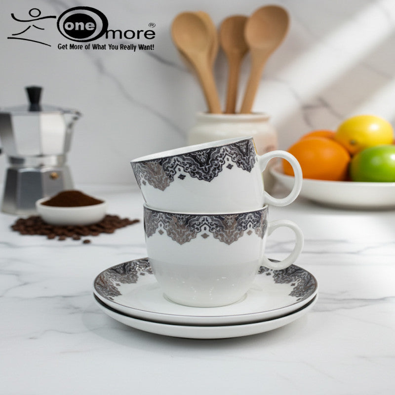 Refined 12-Piece Tea Cup & Saucer Collection