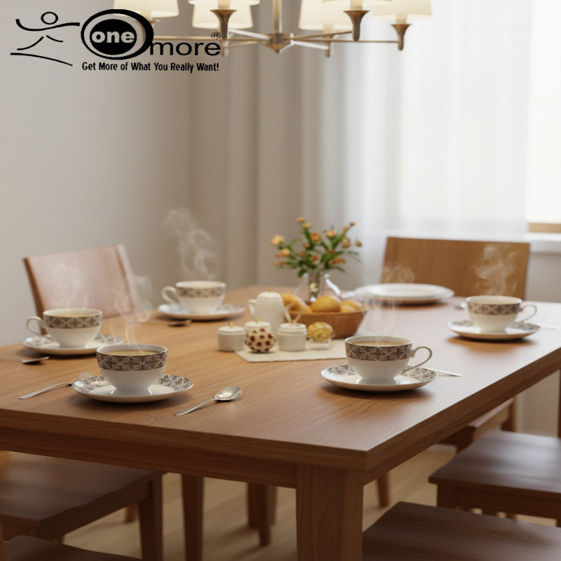 Refined Porcelain Tea Cup & Saucer Set