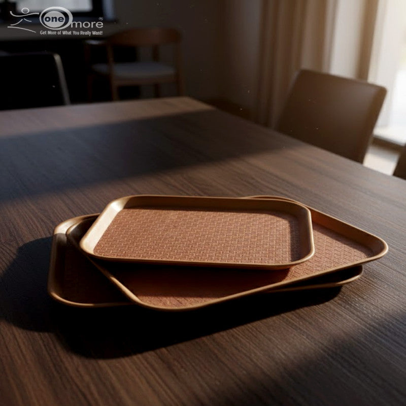 3-Piece Non-Slip Fiber Serving Tray Set – Sturdy & Stylish, Available in 2 Colors