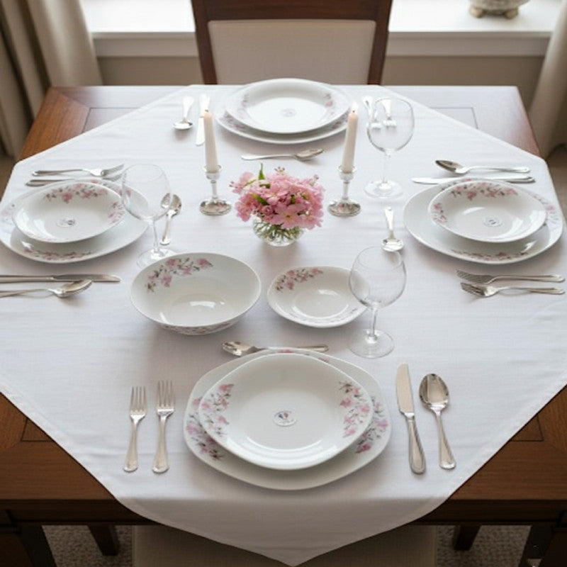 26-Piece Pink Petal Blossom Dinnerware Collection