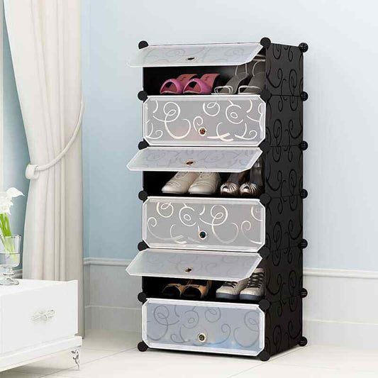 Elite Frosted Series Modular Shoe Rack (3-Tier & 4-Tier Options)