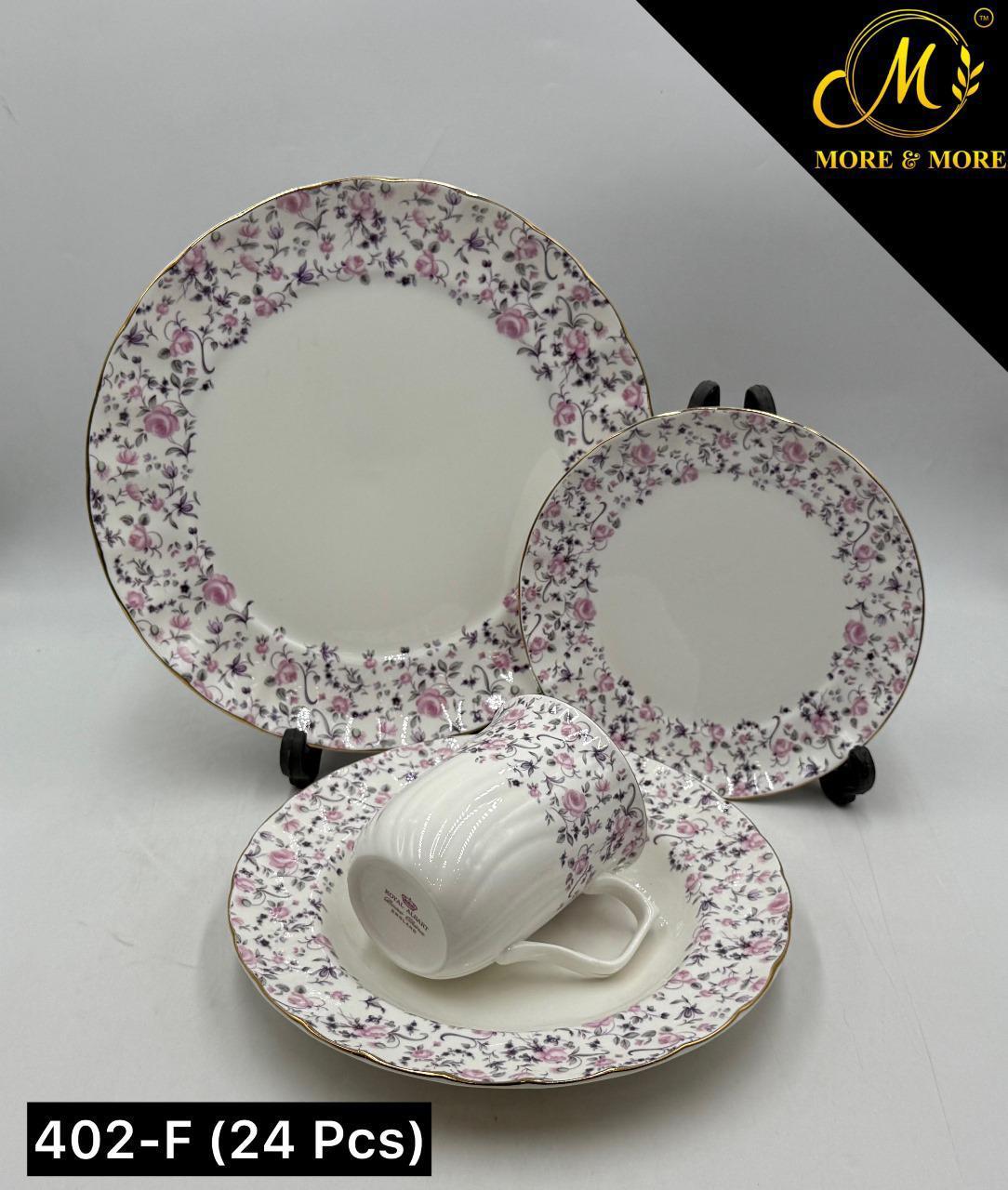Royal Albert-Inspired 24-Pcs Plate Set – Design : 402-F